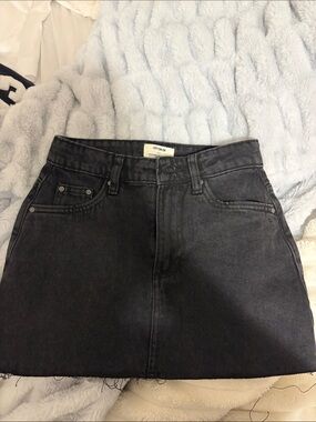 Cotton On Black Denim Mini Skirt